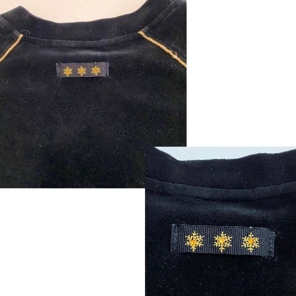 Vintage Catalina 2-pc Black Velour Track Suit Large V-neck Sweatshirt Pants Set - Picture 7 of 15